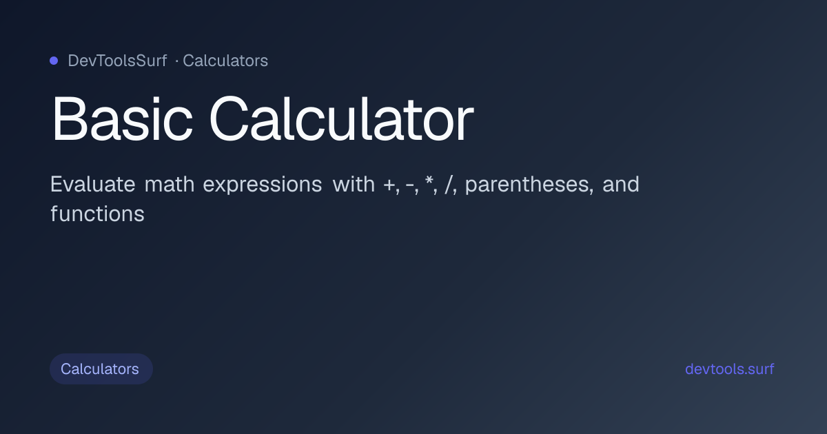 Basic Calculator preview - Calculators tool