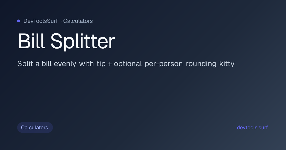 Bill Splitter preview - Calculators tool