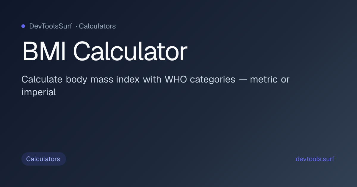 BMI Calculator preview - Calculators tool