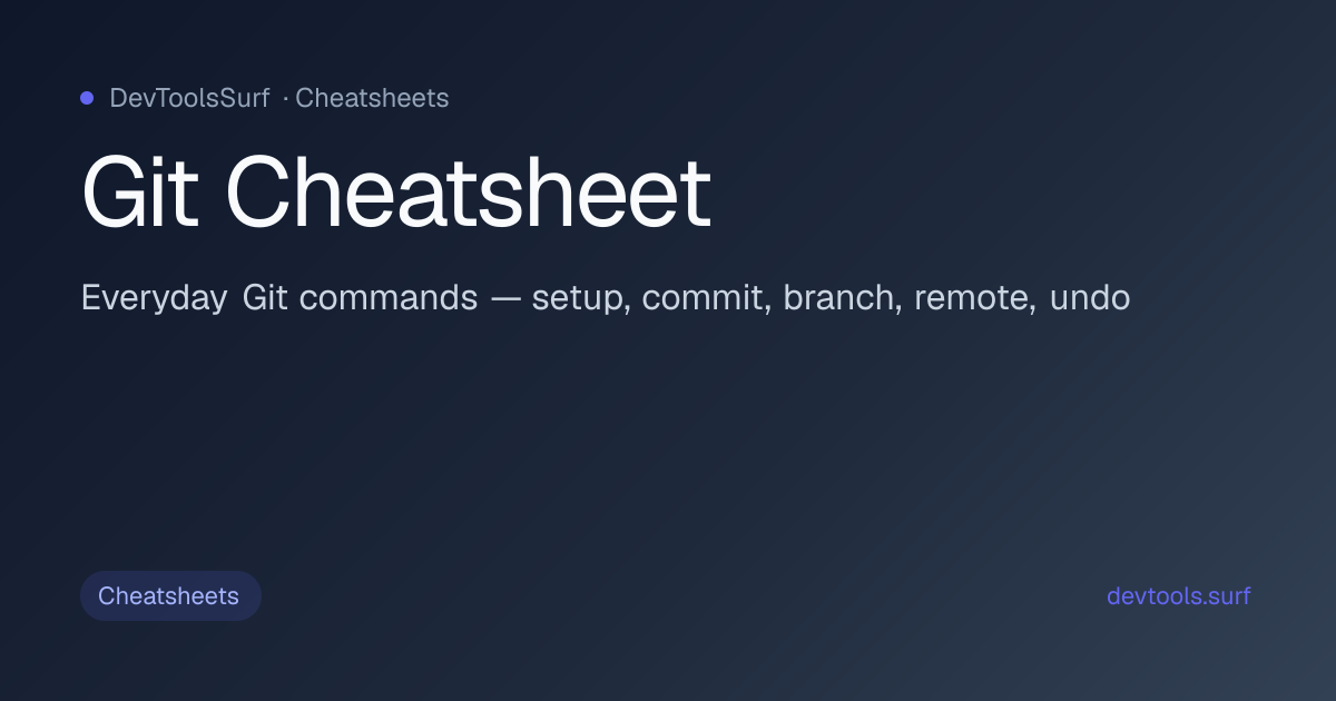 Git Cheatsheet preview - Cheatsheets tool