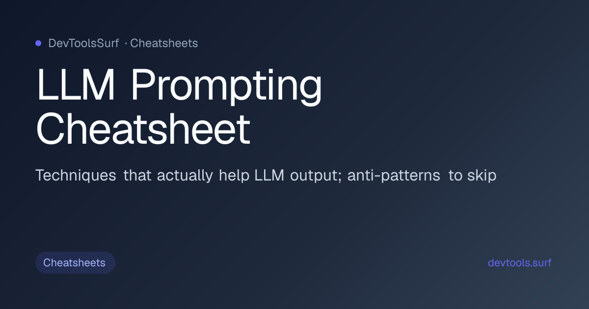 LLM Prompting Techniques preview - Cheatsheets tool