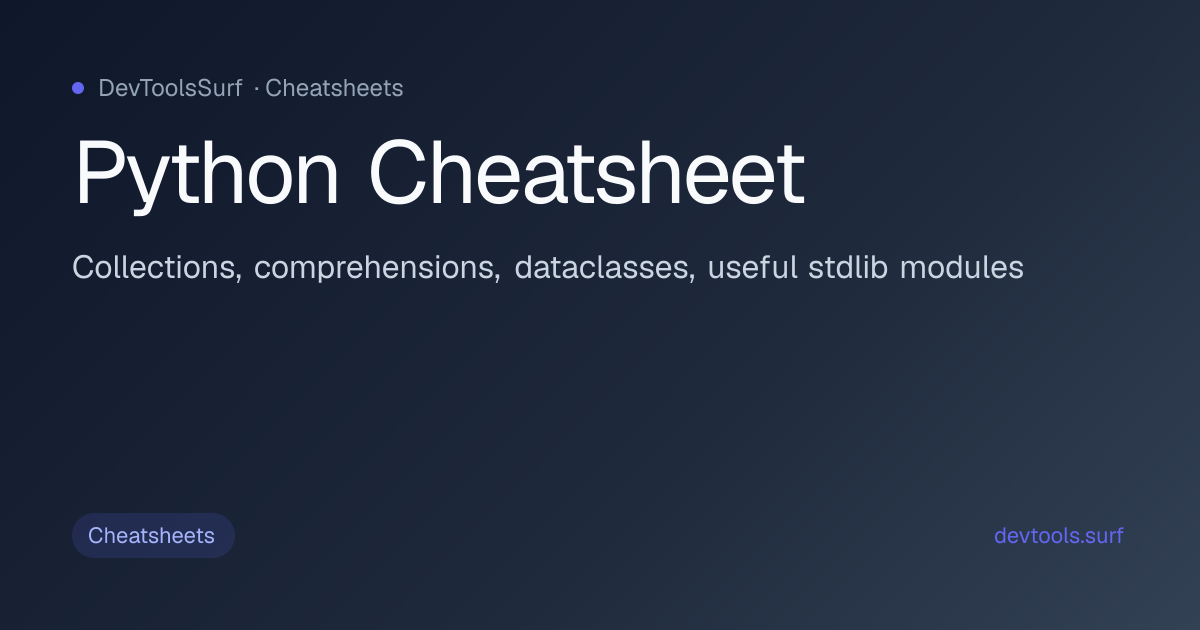Python Cheatsheet preview - Cheatsheets tool