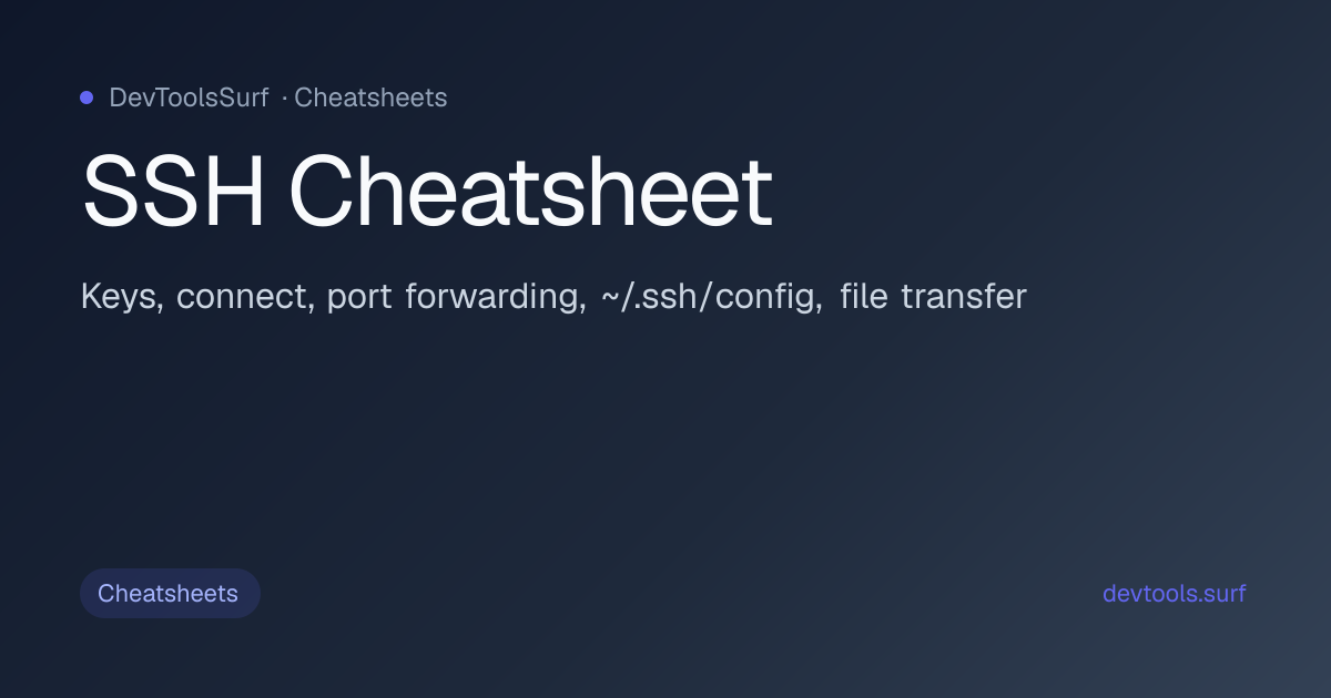 SSH Cheatsheet preview - Cheatsheets tool