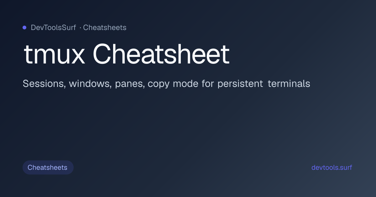 tmux Cheatsheet preview - Cheatsheets tool