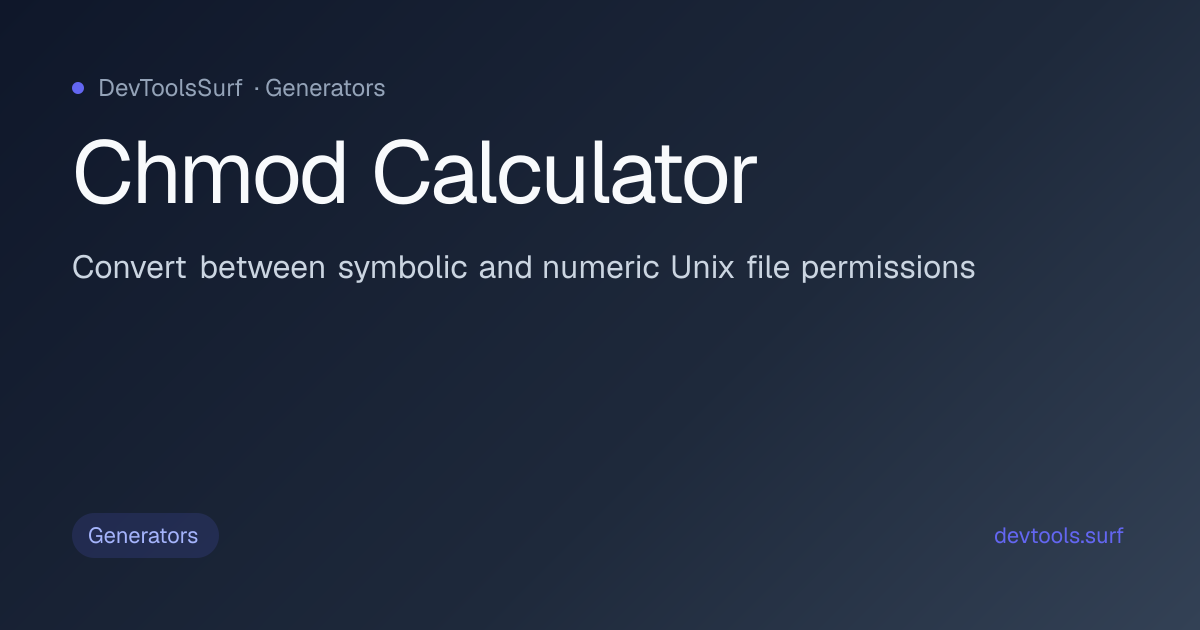 Chmod Calculator preview - Generators tool