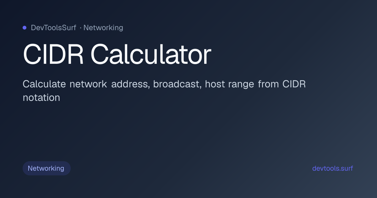 CIDR Calculator preview - Networking tool