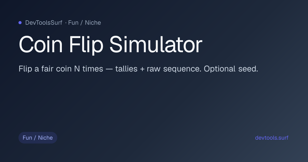 Coin Flip Simulator preview - Fun / Niche tool