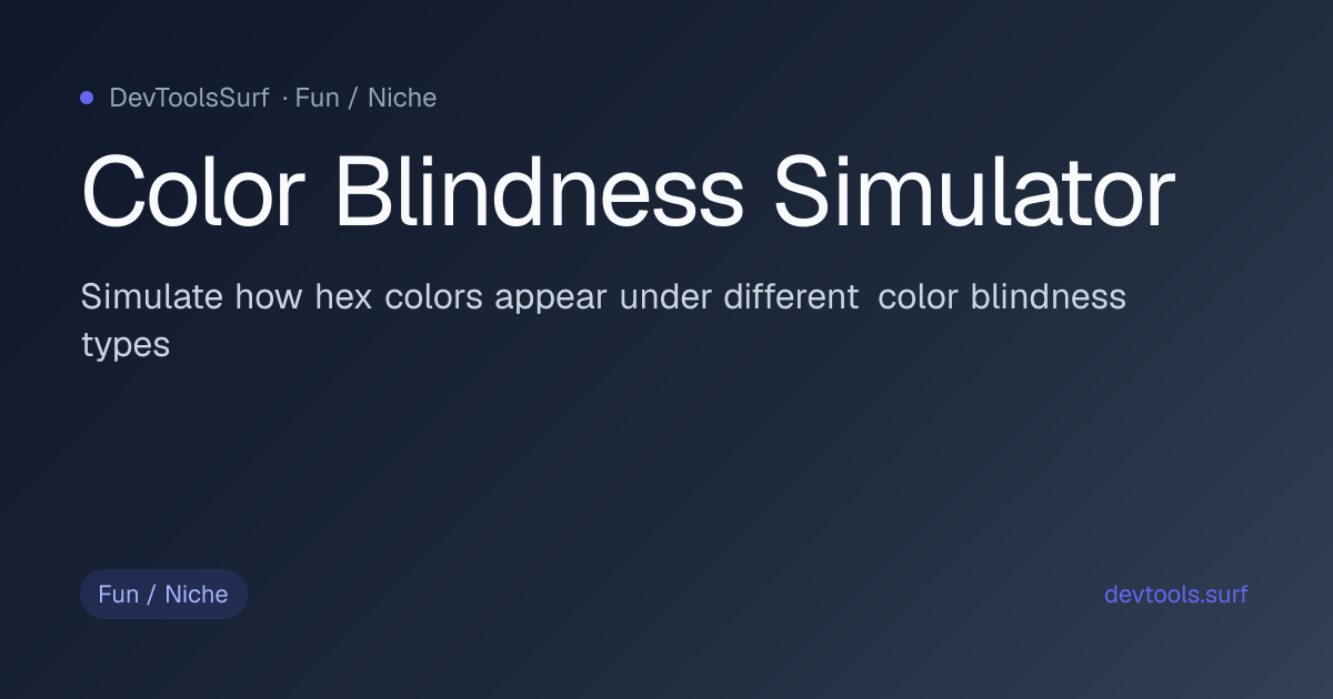 Color Blindness Simulator preview - Fun / Niche tool