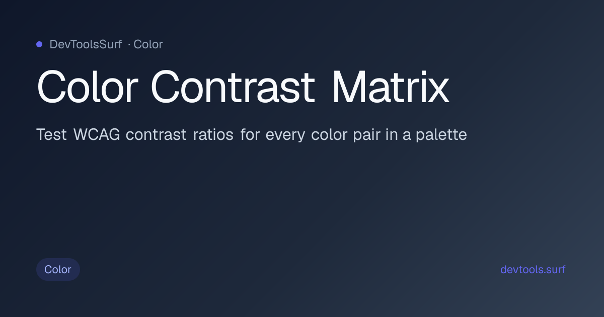 Color Contrast Matrix preview - Color tool