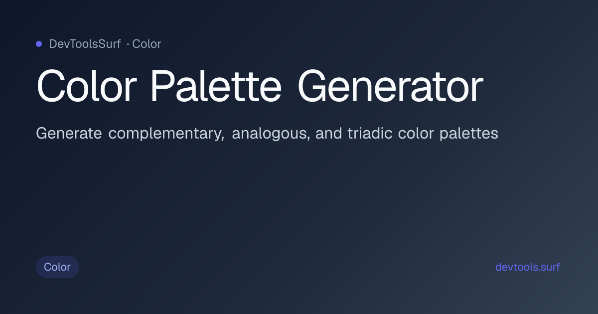 Color Palette Generator preview - Color tool