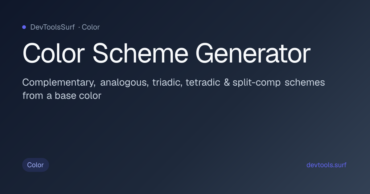 Color Scheme Generator preview - Color tool