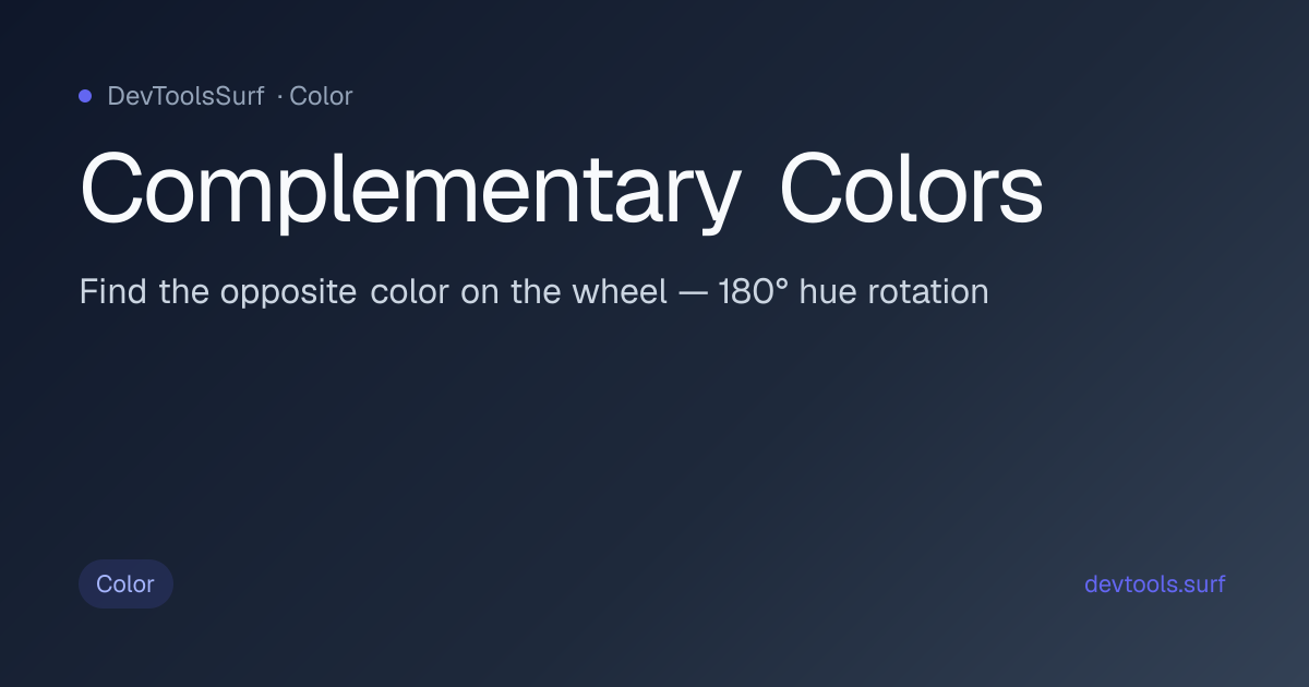 Complementary Colors preview - Color tool