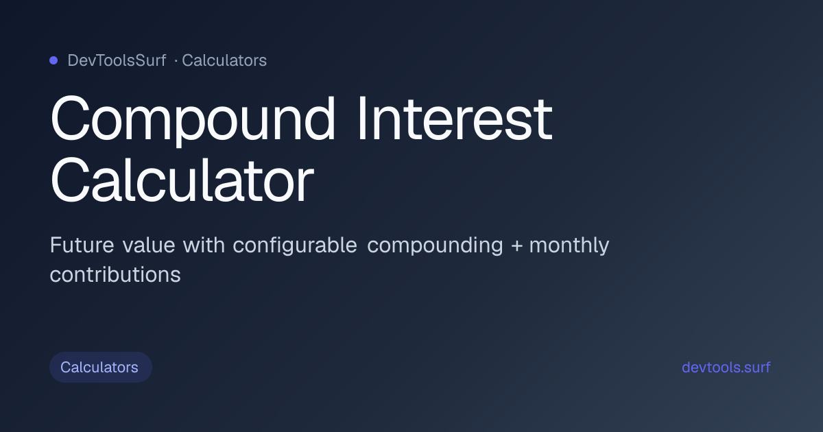 Compound Interest Calculator preview - Calculators tool