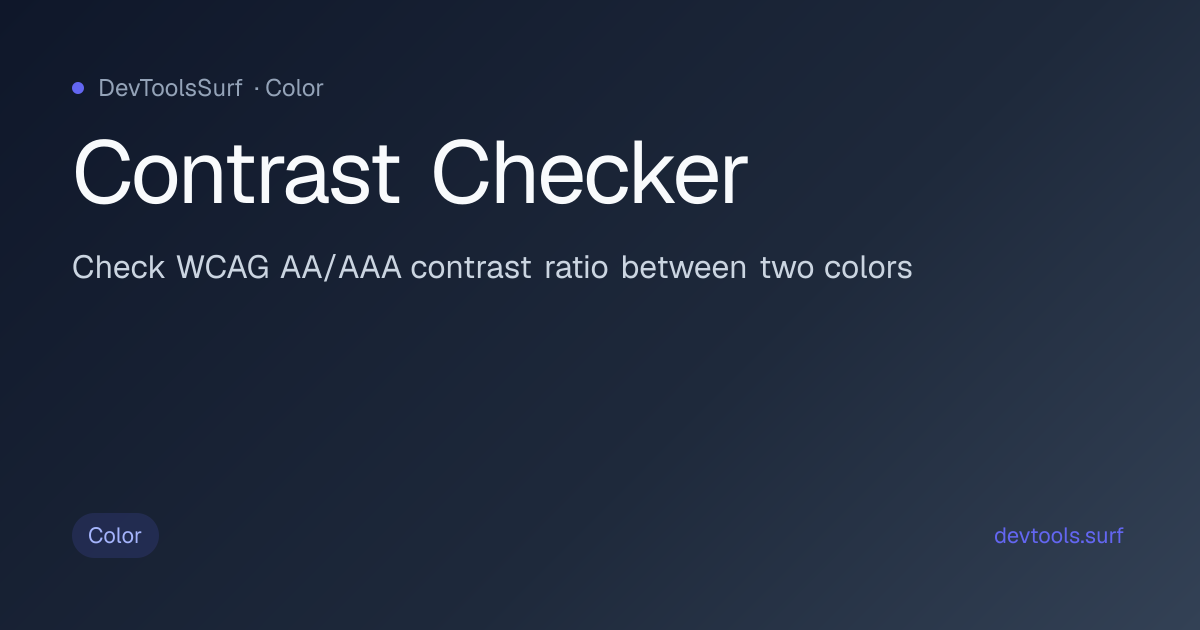 Contrast Checker preview - Color tool