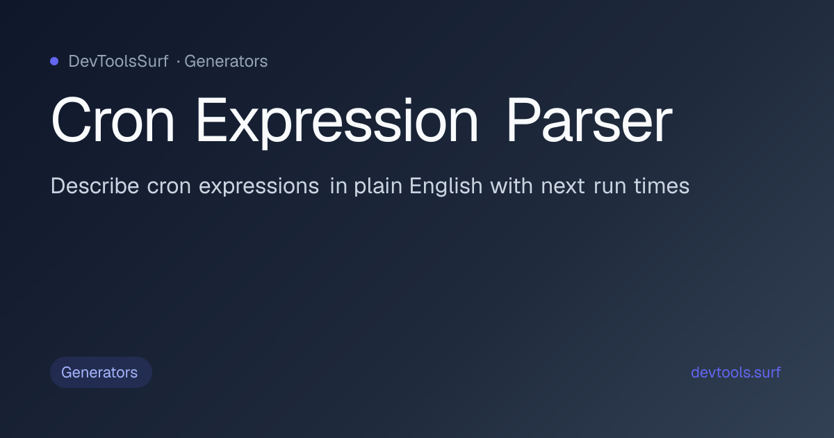 Cron Expression Parser preview - Generators tool