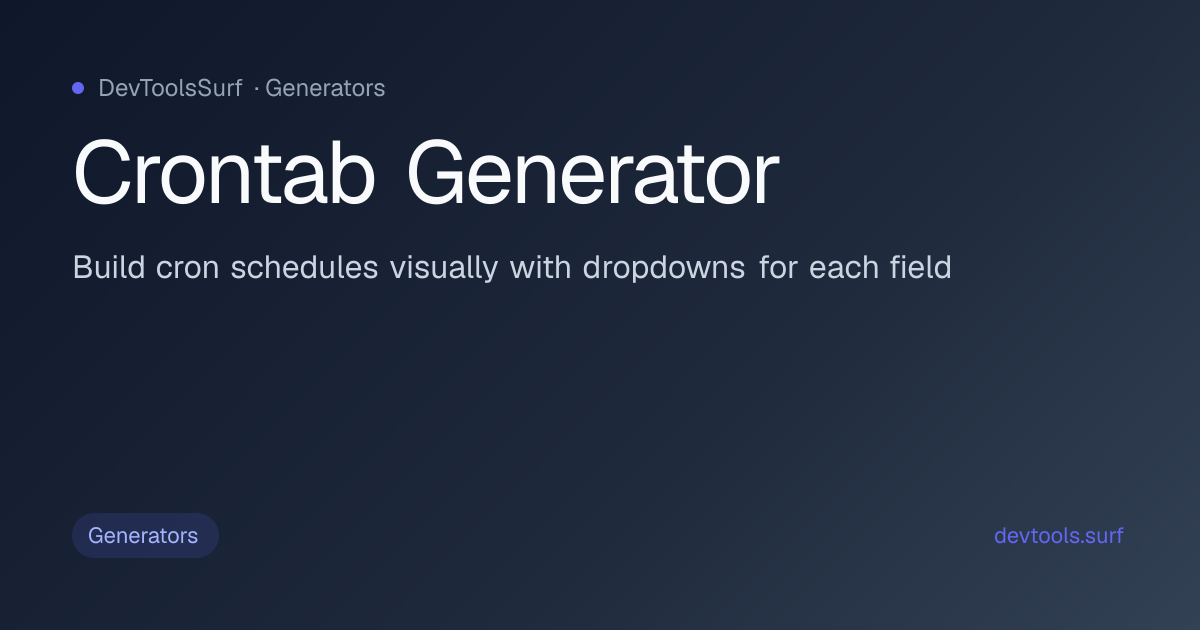 Crontab Generator preview - Generators tool