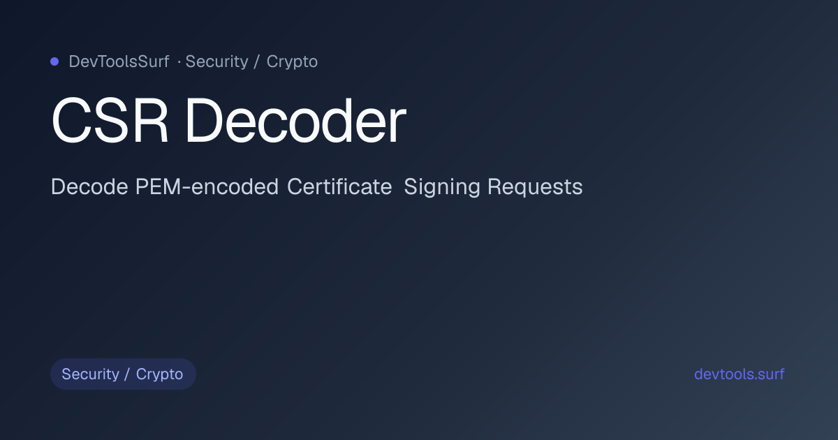 CSR Decoder preview - Security / Crypto tool