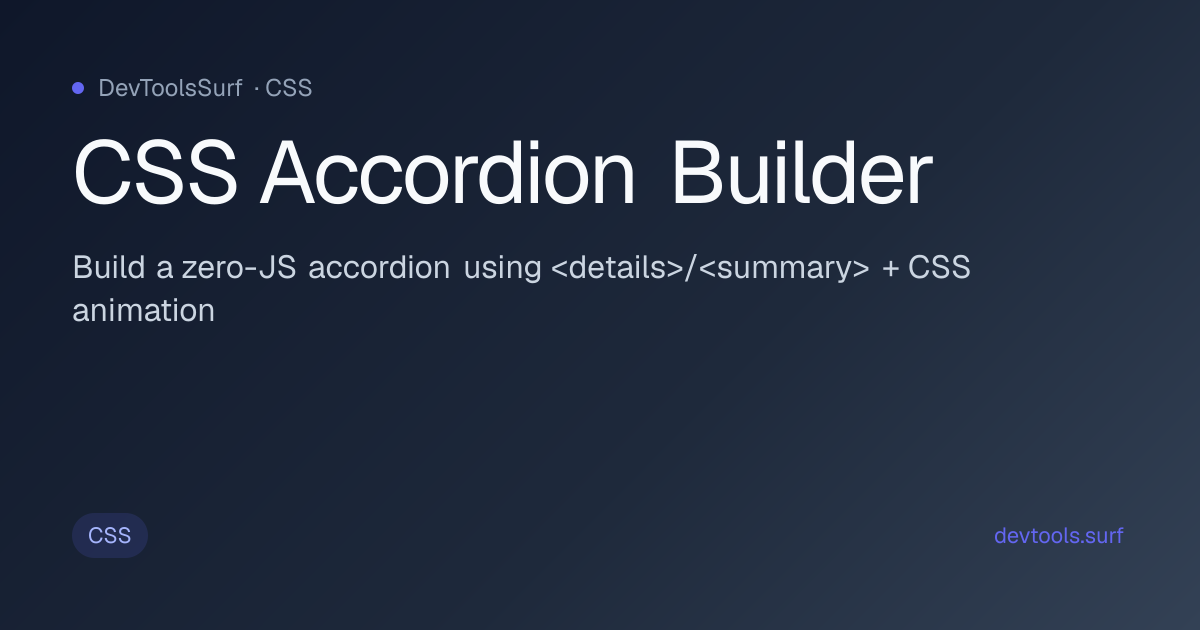 CSS Accordion Builder preview - CSS tool