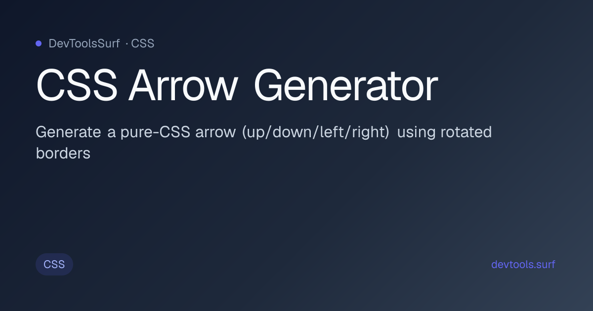 CSS Arrow Generator preview - CSS tool