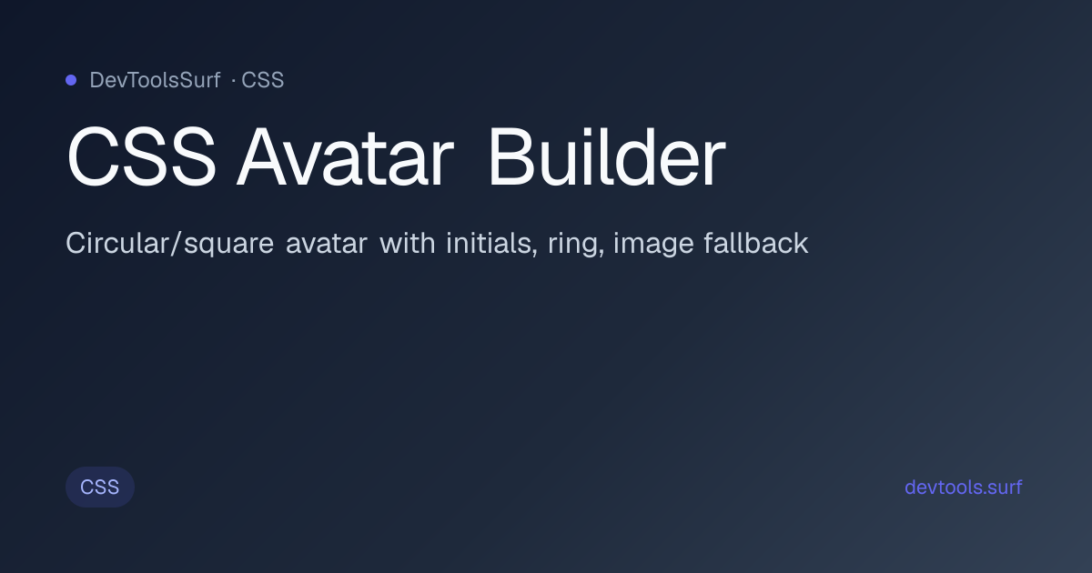 CSS Avatar Builder preview - CSS tool