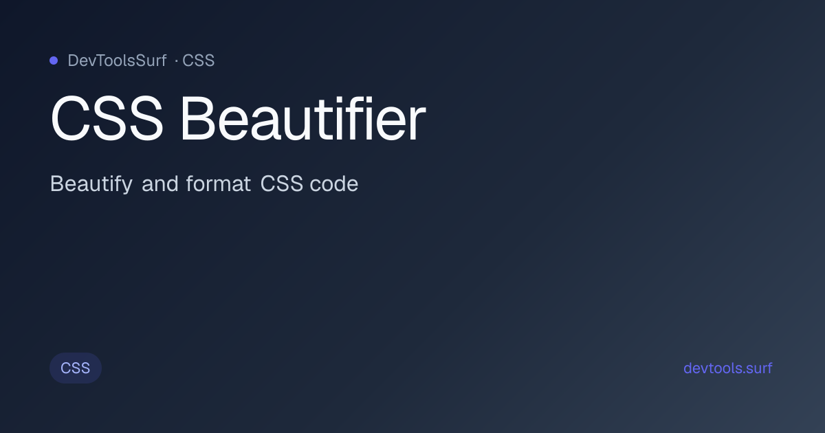 CSS Beautifier preview - CSS tool
