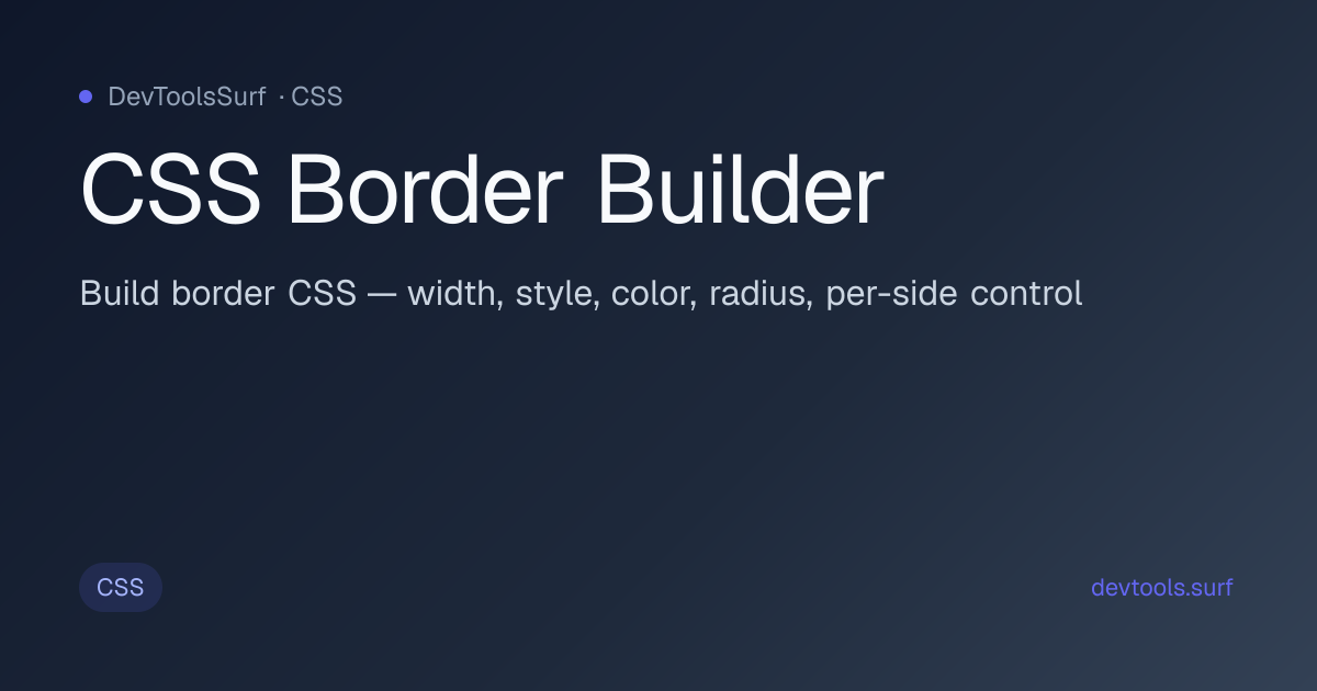 CSS Border Builder preview - CSS tool