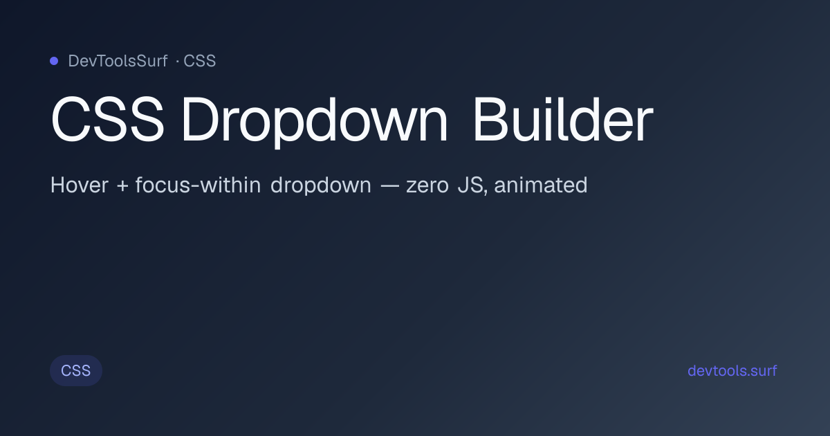 CSS Dropdown Builder preview - CSS tool