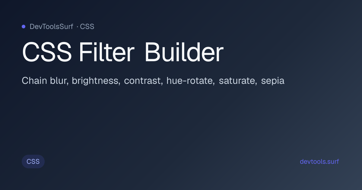 CSS Filter Builder preview - CSS tool