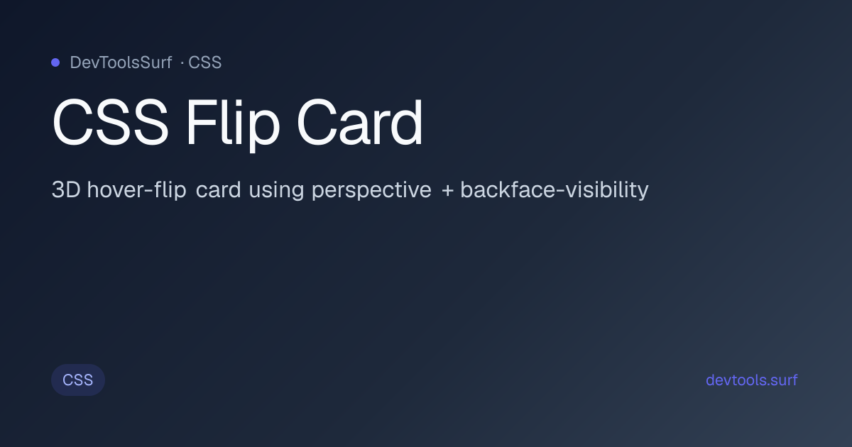 CSS Flip Card preview - CSS tool