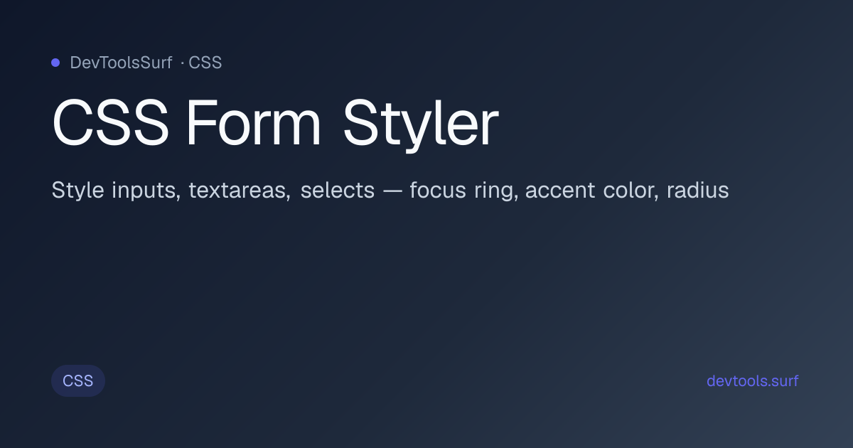 CSS Form Styler preview - CSS tool