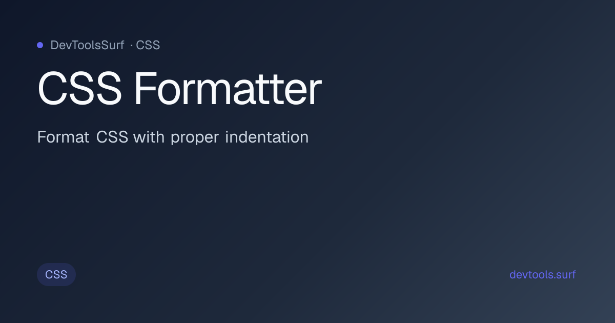 CSS Formatter preview - CSS tool