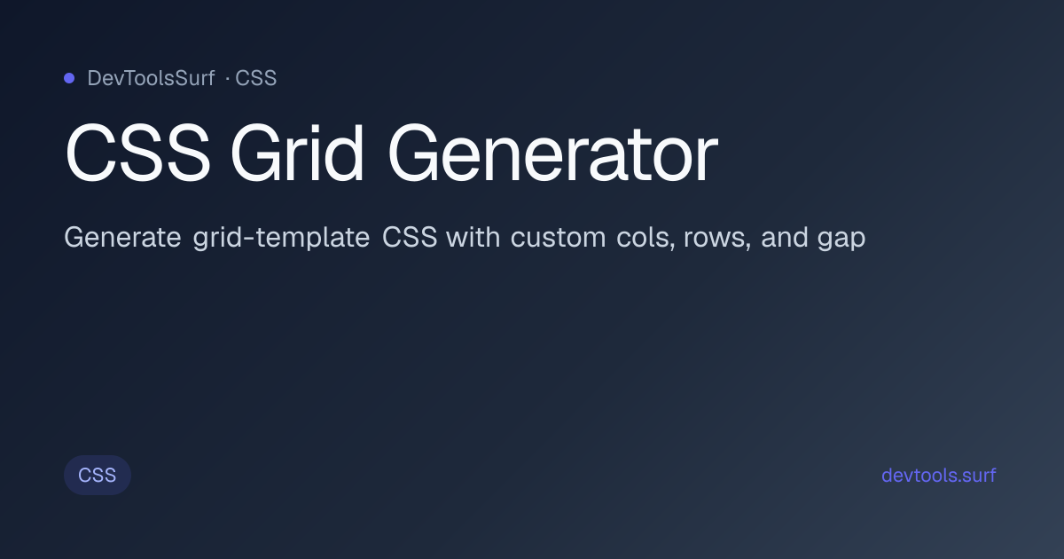 CSS Grid Generator preview - CSS tool