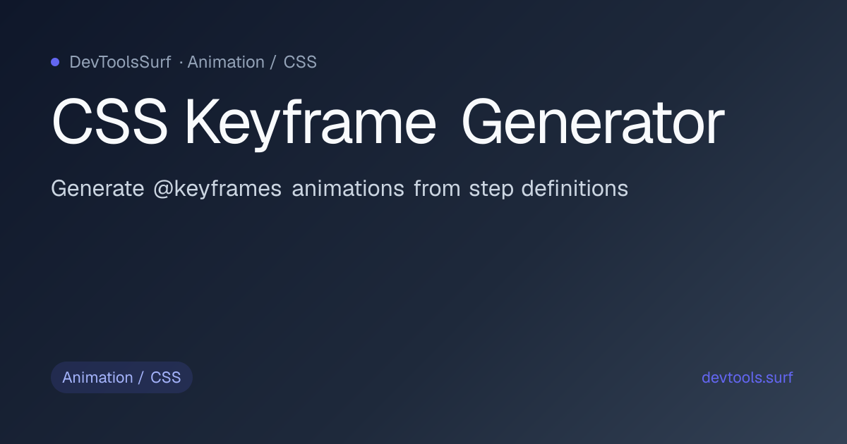 CSS Keyframe Generator preview - Animation / CSS tool