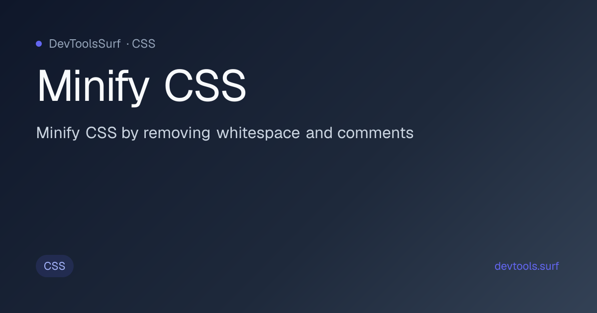 Minify CSS preview - CSS tool