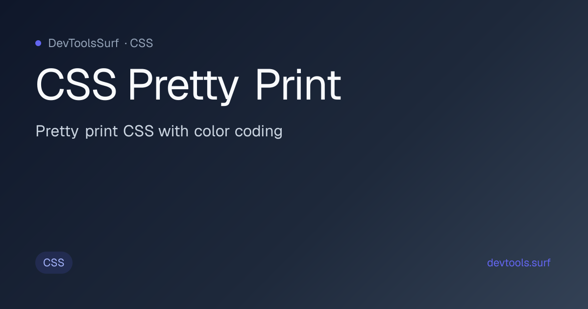 CSS Pretty Print preview - CSS tool