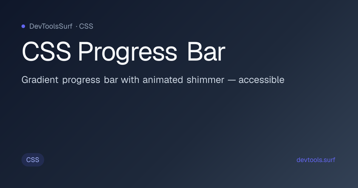 CSS Progress Bar preview - CSS tool