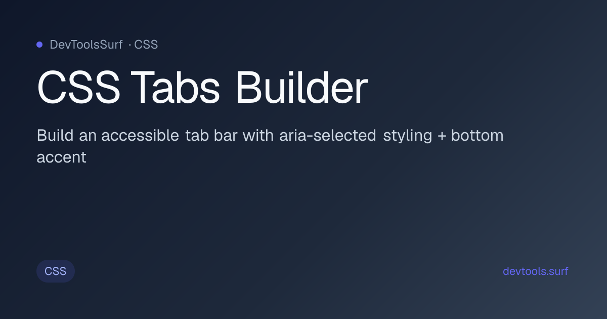 CSS Tabs Builder preview - CSS tool