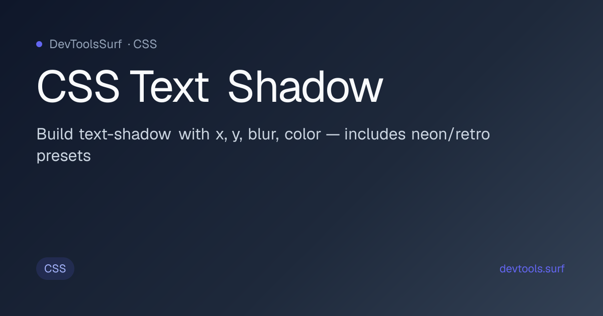 CSS Text Shadow preview - CSS tool