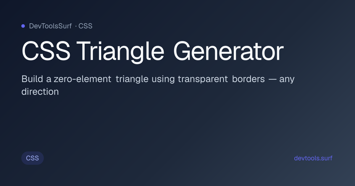 CSS Triangle Generator preview - CSS tool