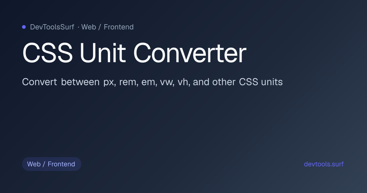 CSS Unit Converter preview - Web / Frontend tool