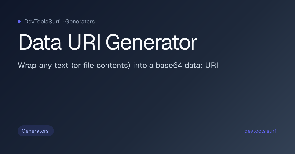Data URI Generator preview - Generators tool