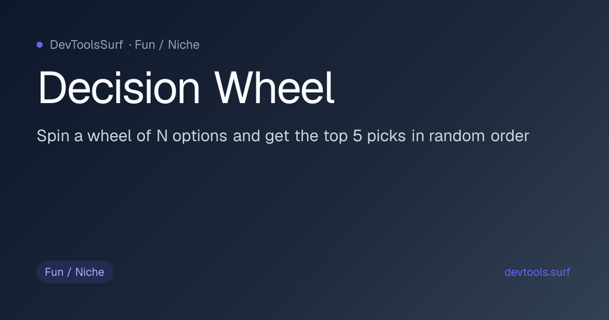 Decision Wheel preview - Fun / Niche tool