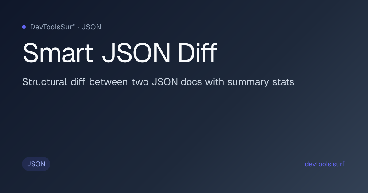 Smart JSON Diff preview - JSON tool