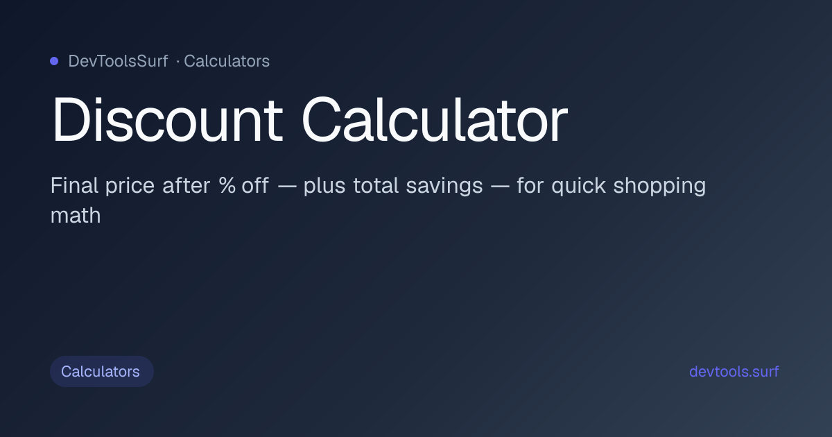 Discount Calculator preview - Calculators tool