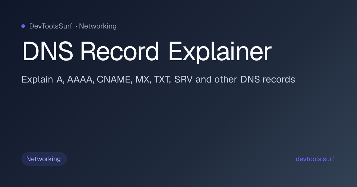 DNS Record Explainer preview - Networking tool