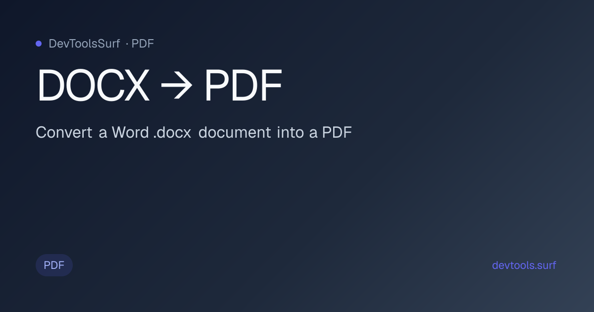 DOCX → PDF preview - PDF tool