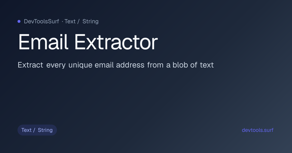 Email Extractor preview - Text / String tool