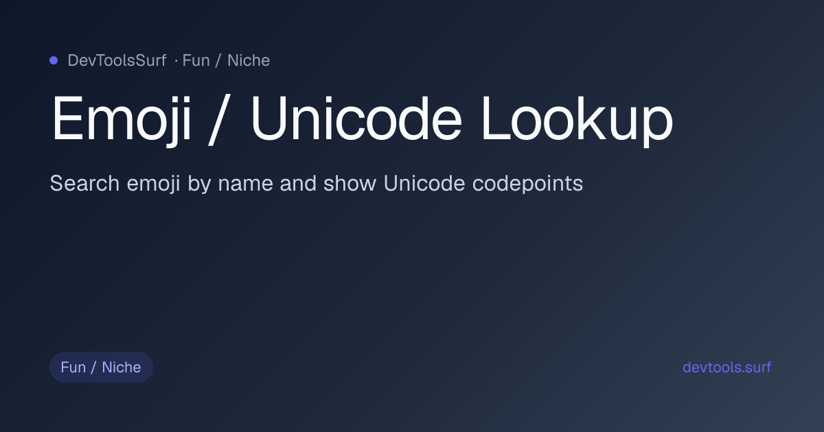 Emoji / Unicode Lookup preview - Fun / Niche tool