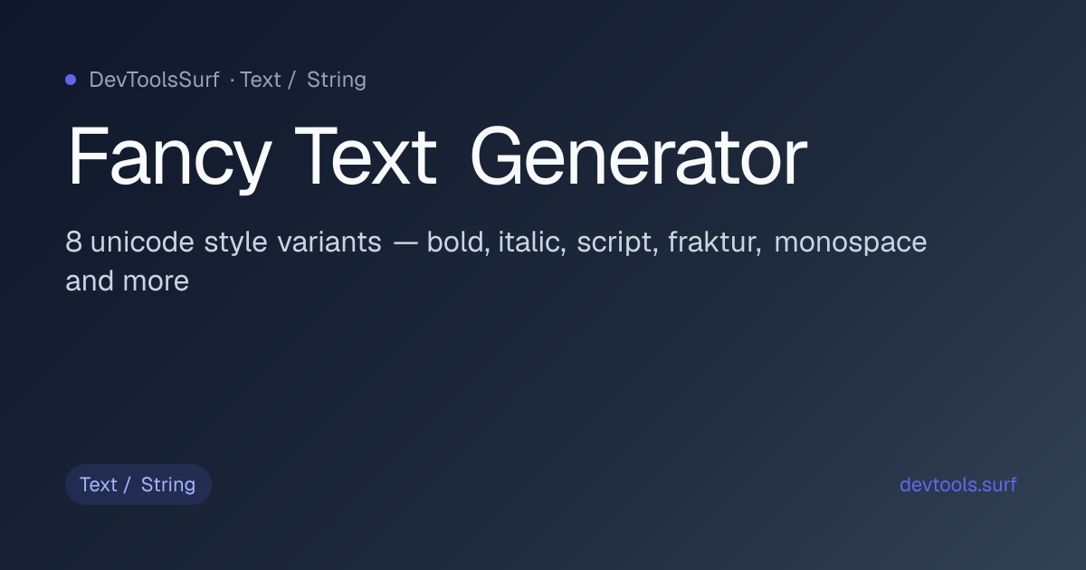 Fancy Text Generator preview - Text / String tool