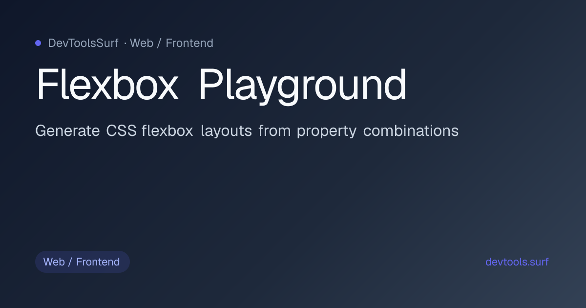 Flexbox Playground preview - Web / Frontend tool